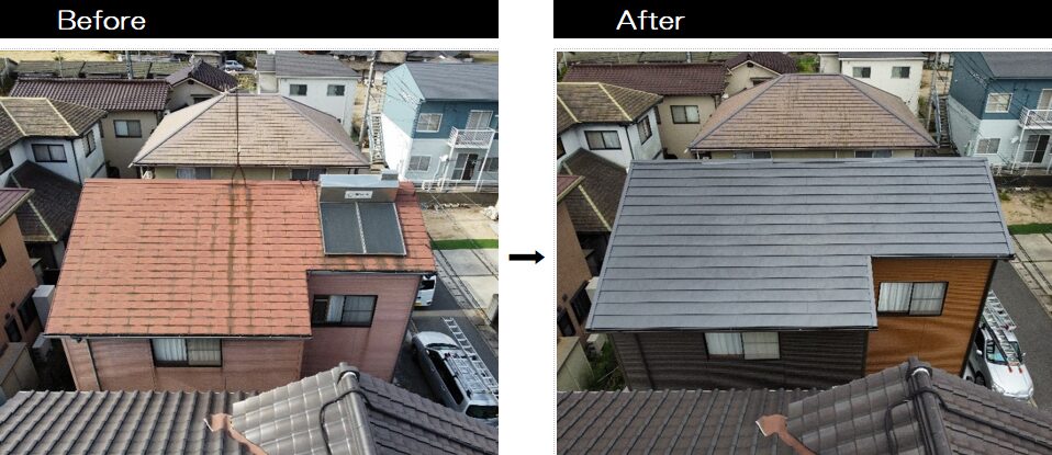 屋根リフォーム 横暖ルーフαS カバー工法