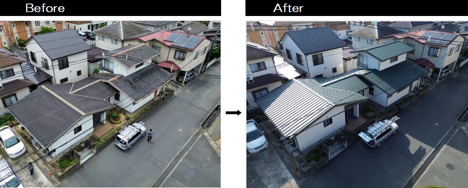 屋根リフォーム ガルバリウム鋼板 立ハゼ葺き