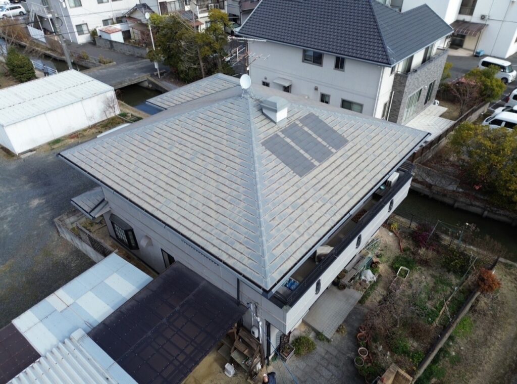 岡山リフォームBlog 施工事例No3 既存カラーベスト 南西から