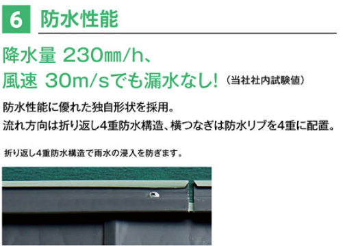 横暖ルーフαS 防水性能