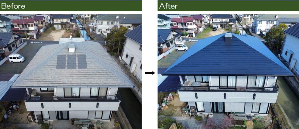 岡山リフォームBlog 屋根施工事例No3 南面