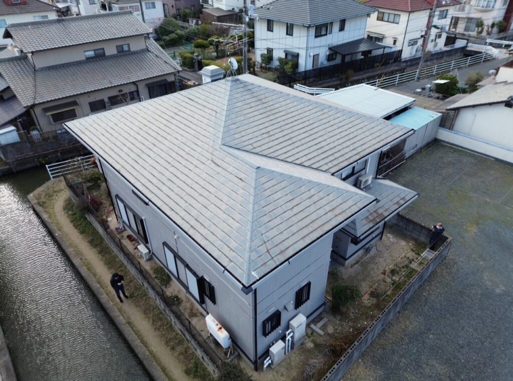 岡山リフォームBlog 屋根施工事例No3 施工前(カラーベスト)