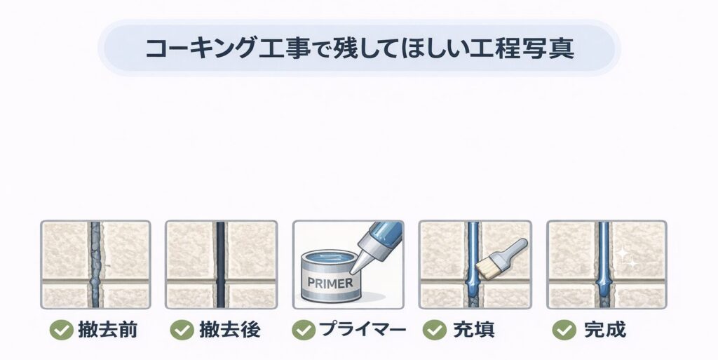 コーキング工事　工程写真