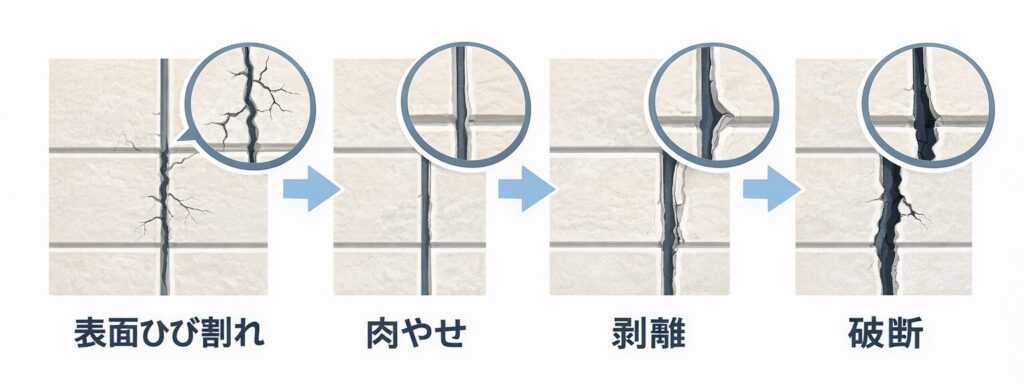 目地劣化の進行フロー図
