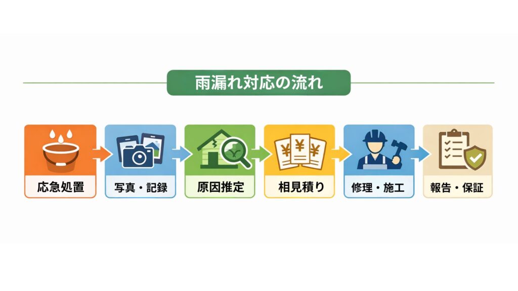 雨漏れ対応の流れ